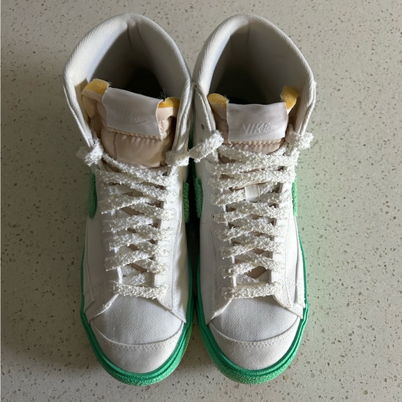 NIKE BLAZER MID 77 CHENILLE SWOOSH GREEN FADE SNEAKERS SIZE 6 - Picture 11 of 14